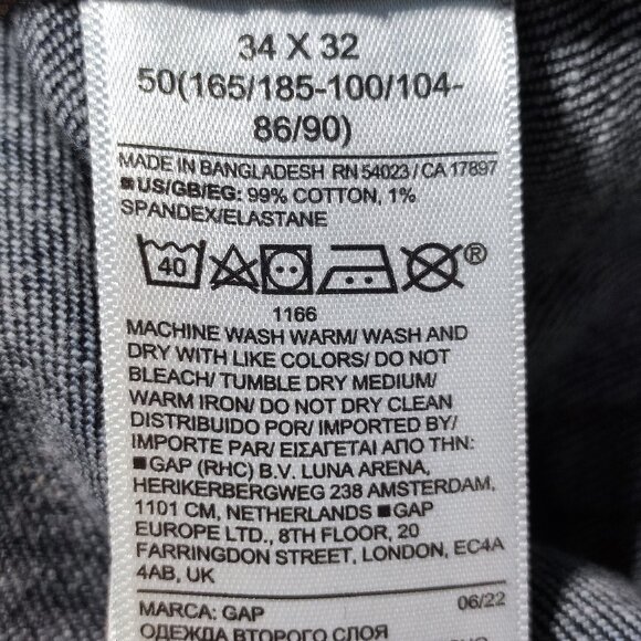 GAP Denim jeans slim fit men's size 34 X 32 ink blue classic style - Picture 6 of 14